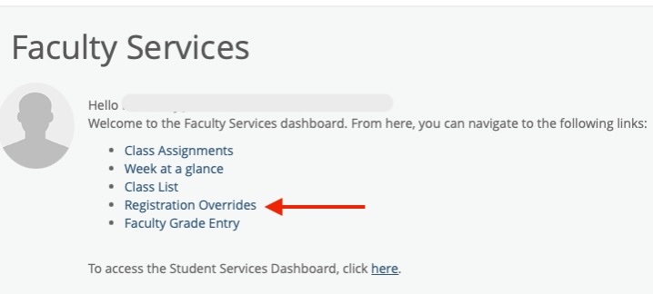 registration override