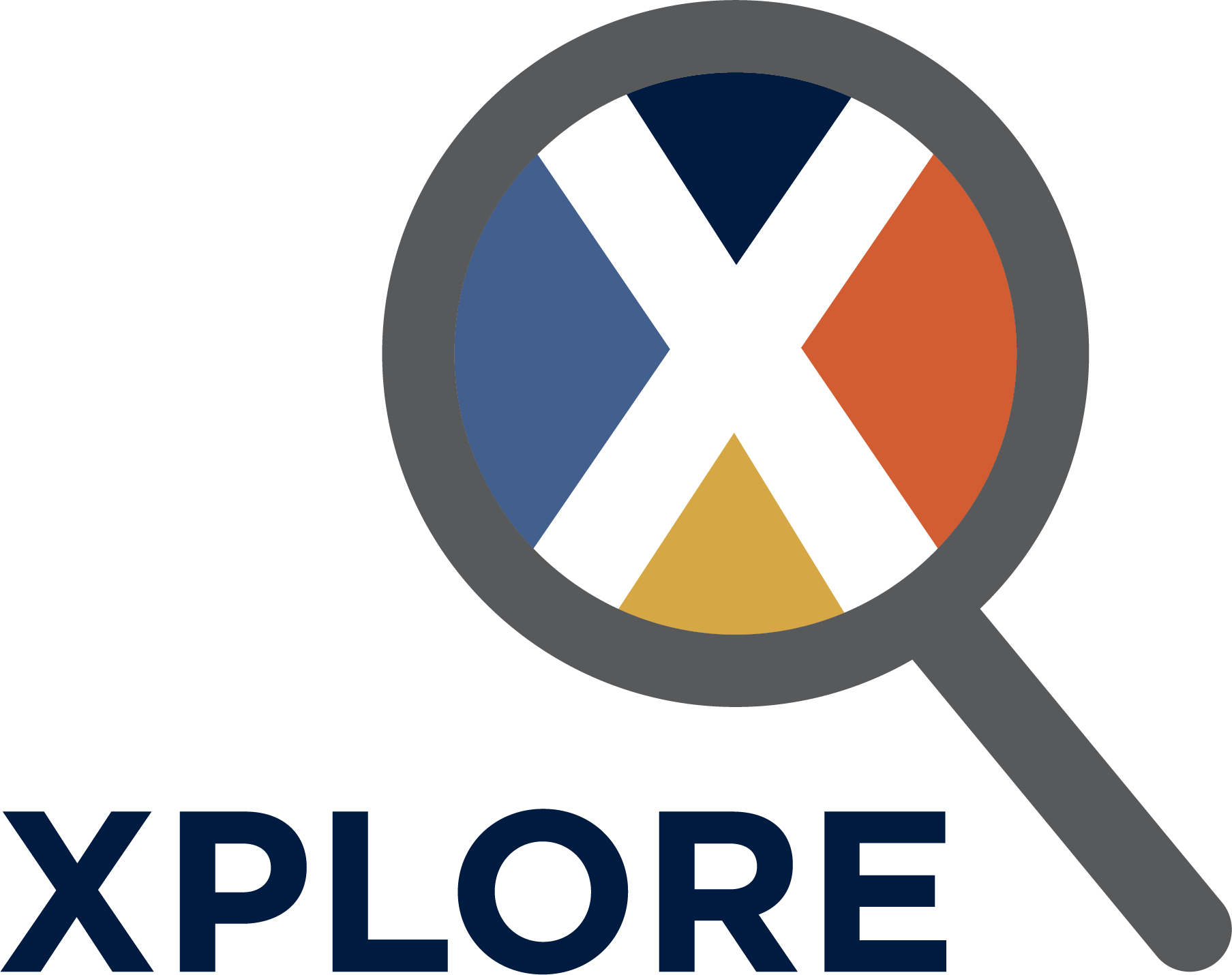 picture of x with a magnifying glass representing explore