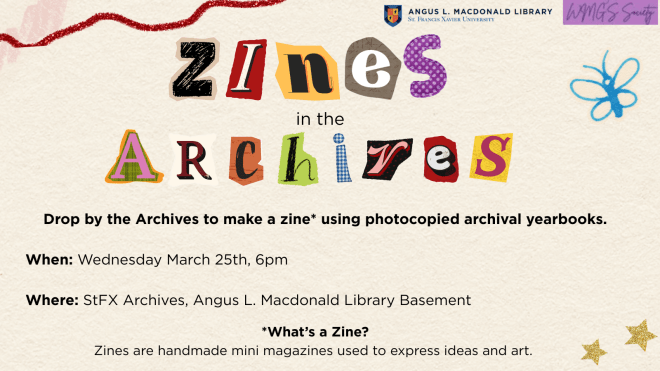 Poster of Zines in the Archives Event