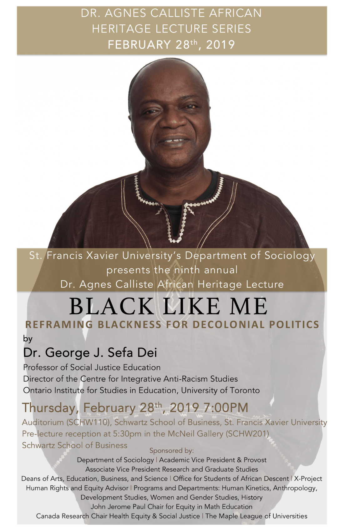 2019 Calliste Lecture Poster