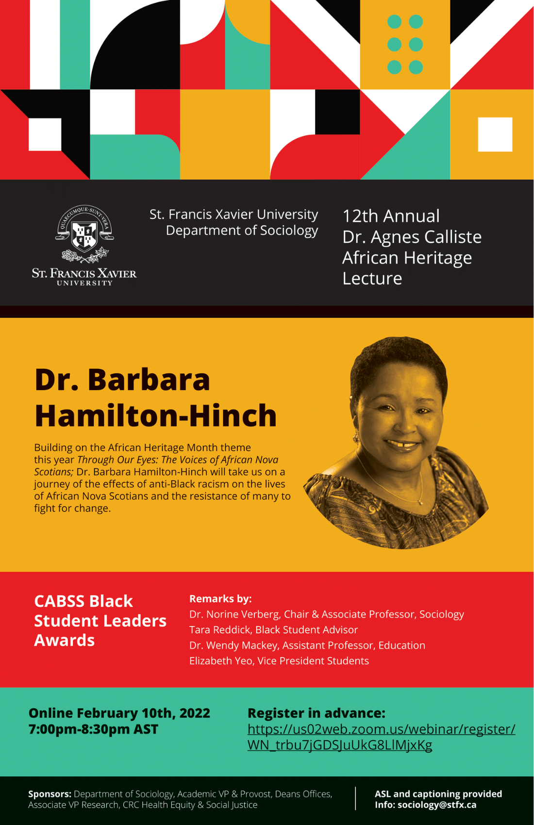 2022 Calliste Lecture Poster