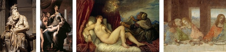 4 images representing Italian renaissance art