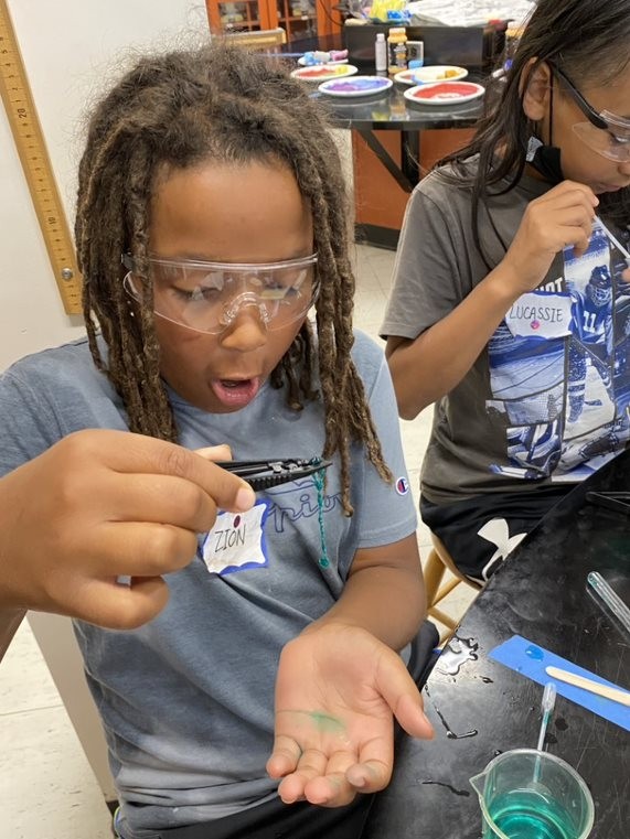 2 School Students Experimenting with Dyes