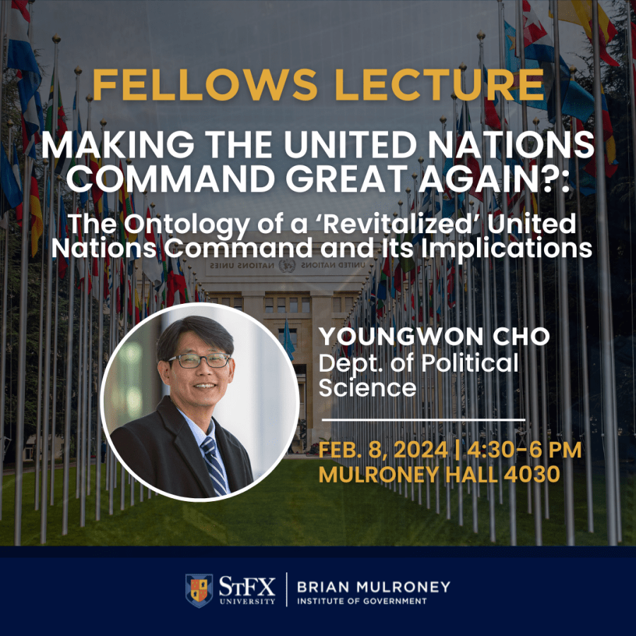 Poster for lecture with presenter's portrait.