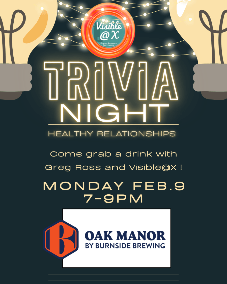 Feb 9th Trivia Night at Oak Manor Healthy Relationship Poster
