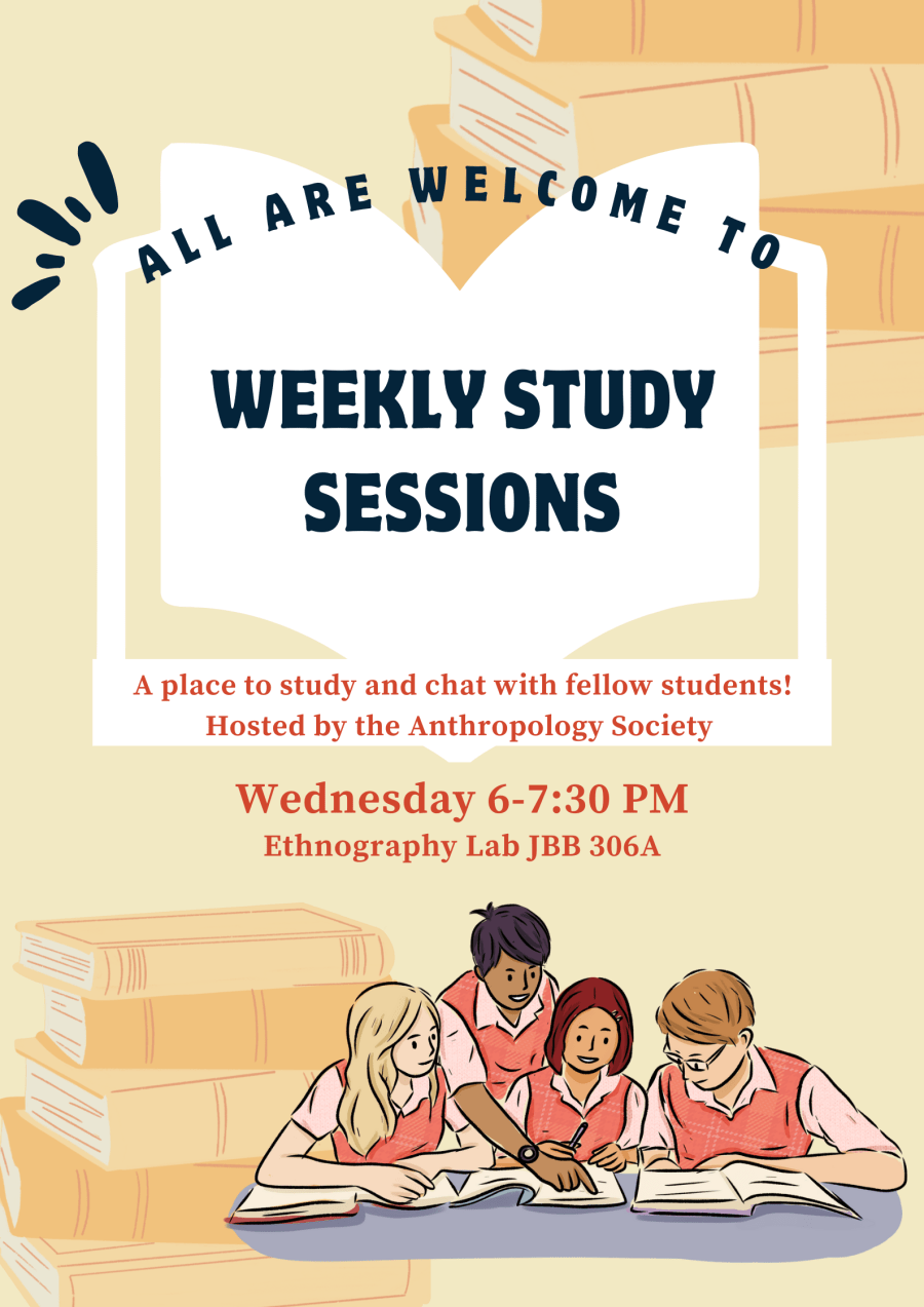 Anthropology Society weekly study sessions poster