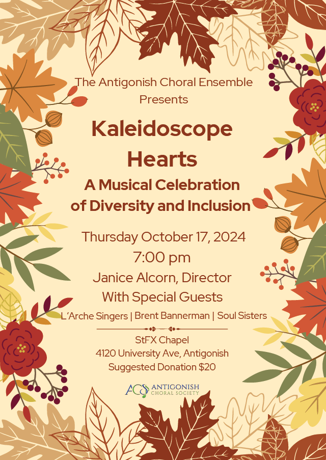 Antigonish Choral Ensemble Fall Concert Poster