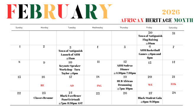 African Heritage Month Calendar of Events 2026