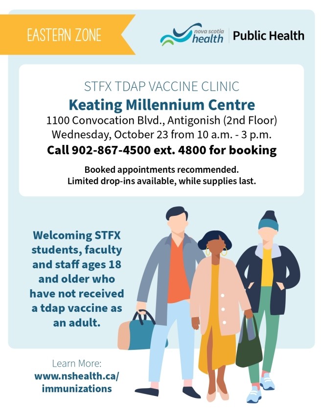 StFX TDaP Vaccine Clinic Poster