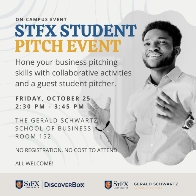 StFX Student Pitch Event Poster