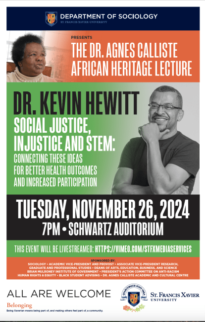 Poster for Dr. Agnes Calliste African Heritage Lecture 2024