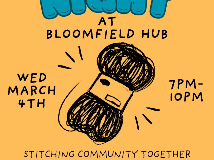 Crochet Night at Bloomfield Hub Wednesday, March 4th